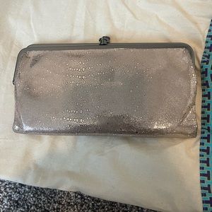 Metallic hobo wallet
